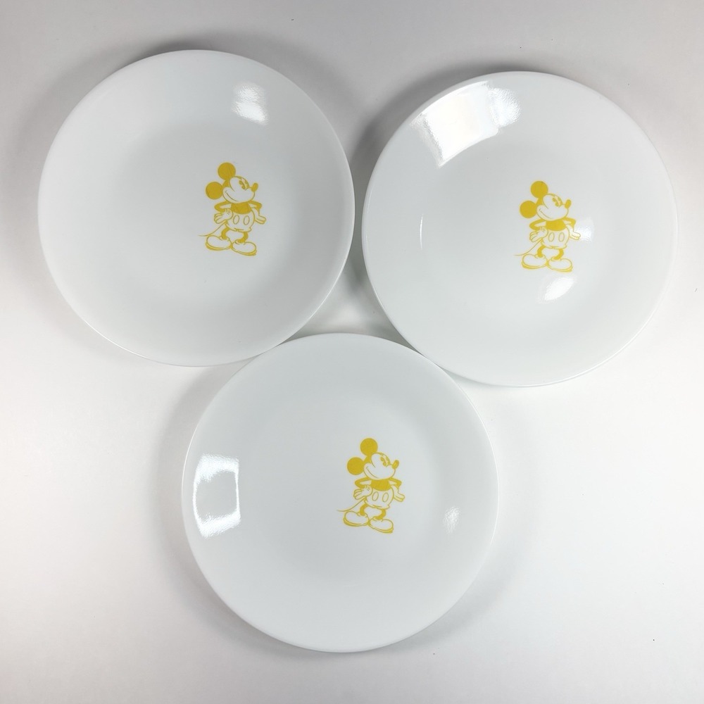 Disney Corelle Yellow Mikey Mouse Small White Plates 6 3/4"